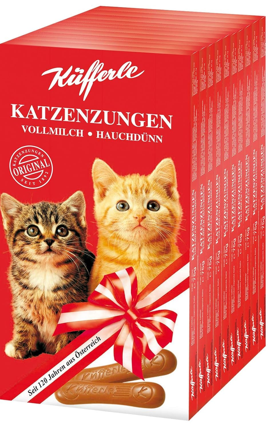 Küfferle Katzenzungen 10x75g Multipack, Milchschokolade, 10 Stück