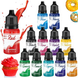 Fettlösliche Schokoladen-Lebensmittelfarbe – 12 Farben, ölbasierte Lebensmittelfarbe für Fondant, Kuchendekoration, Backen – flüssige Lebensmittelfarbe für Kakaobutter, Buttercreme, Kuchen – je 10 ml