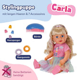BABY born Carla – 43 cm große Puppe – hochwertiges blondes Haar mit Strähnen – keine Batterien erforderlich – geeignet für Kinder ab 4 Jahren – inklusive 7 Zubehörteilen, rosa