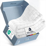 7 kg Therapiedecke I 135X200Cm I Für erholsamen Schlaf I Hochwertige Gewichtsdecke aus atmungsaktiver Baumwolle I Stressabbauend und therapeutisch - Inklusive Packbox mit Tragegriff Betten und Decken Besuche den mÃ¼Ã¼d-Store 135 X 200 Cm 5 Kilogramm