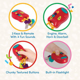 Battat Spielzeugschlüssel Babyspielzeug – Bunter Autoschlüssel-Schlüsselanhänger mit Licht und Geräuschen für Kinder ab 10 Monaten Bebe Toys Naty Shop