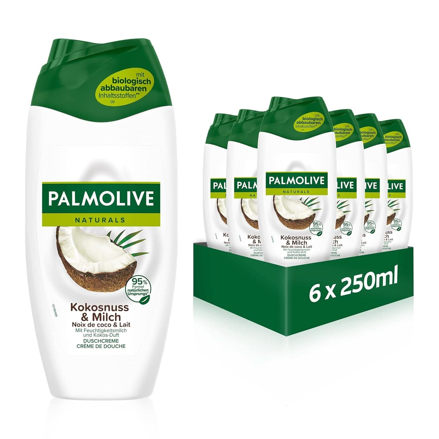 Palmolive Naturals Coconut & Milk Duschgel, 6 x 250 ml Naty Shop Dusche & Bad