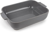 Peugeot Appolia Rechteckige Auflaufform Mit Griffen, Keramik, Schiefer / Grau, 7.2X31X21.7 Cm, Fassungsvermögen: Ca. 2 L, 60060 Formen und Bleche zum Backen Naty Shop Hellgrau