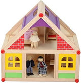 Marionetten-Holzspielzeug – Puppenhaus aus Holz mit Möbeln und Puppen – 11 Teile Puppenhäuser Naty Shop Standardtitel