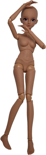 1/3 BJD-Puppe, schwarzbraune Haut, Puppenkörper, 60 cm, 24 Zoll Kugelgelenk, SD-Puppen, bewegliche Gelenke, PVC, DIY (Alexia)