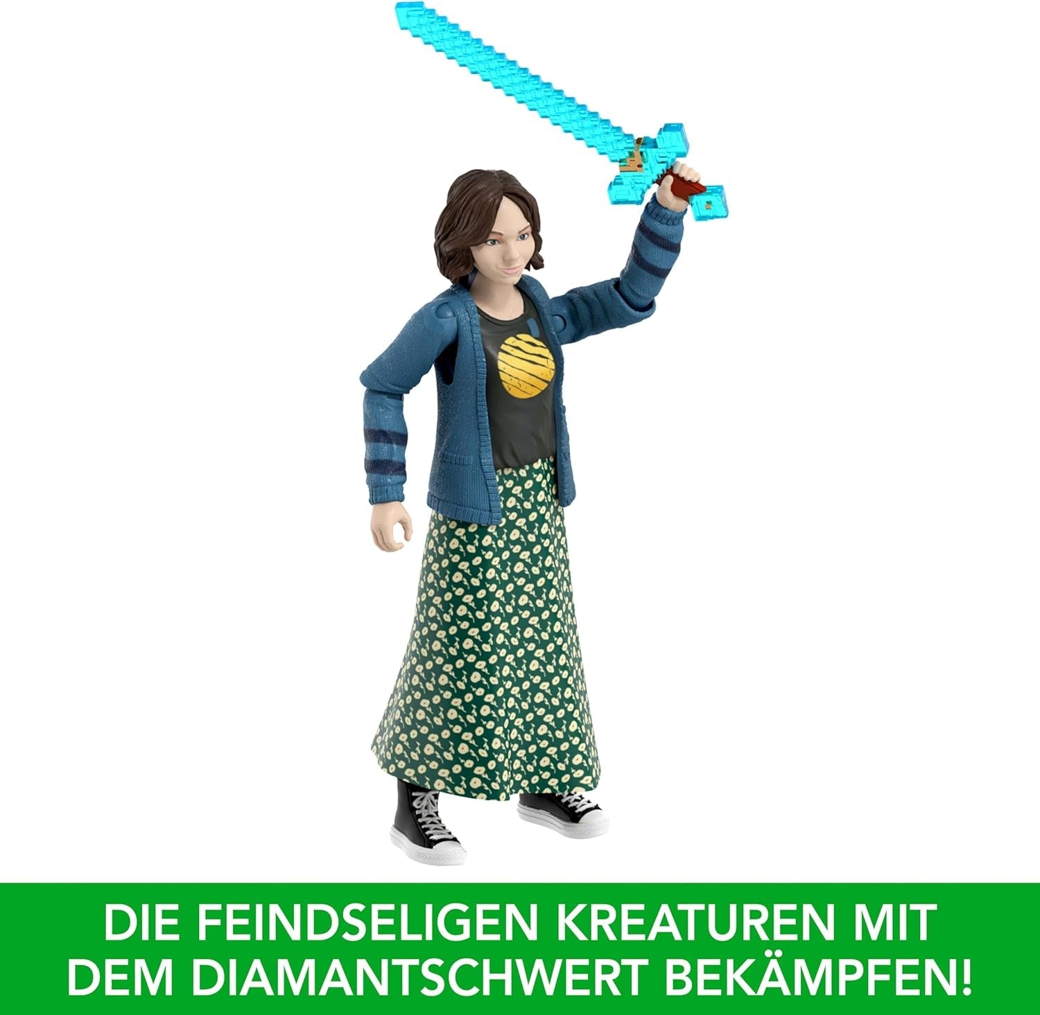 Mattel Minecraft Story-Set mit 4 Actionfiguren und 3 Zubehörteilen. Encounters In The Overworld Set, vom Minecraft-Film inspiriertes Sammelspielzeug JFR70 Actionfiguren Naty Shop