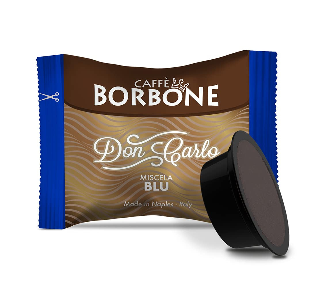 Caffè Borbone Kaffee Kapseln Don Carlo, Blaue Mischung - 100 Stück & Kaffee Kapseln Don Carlo, Rote Mischung - 100 Stück - Kompatibel mit Kaffeemaschinen der Marke Lavazza®* A Modo Mio®*
