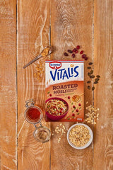 Dr. Oetker Vitalis Röstmüsli mit Cranberries und Kürbiskernen: Röstmüsli mit getrockneten Cranberries, 8er Pack (8 x 501g)