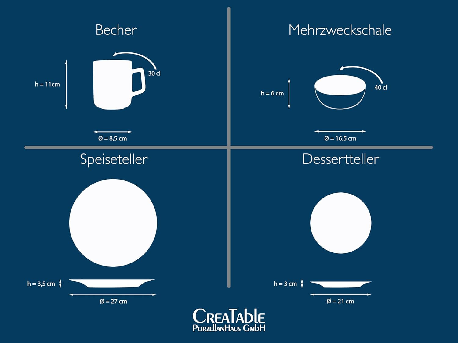 CreaTable, 22699, Serie Industrial Gold BLACK, 16-teiliges Geschirrset für 4 Personen, Kombiservice aus Porzellan, spülmaschinen- und mikrowellengeeignet, hochwertige Herstellung