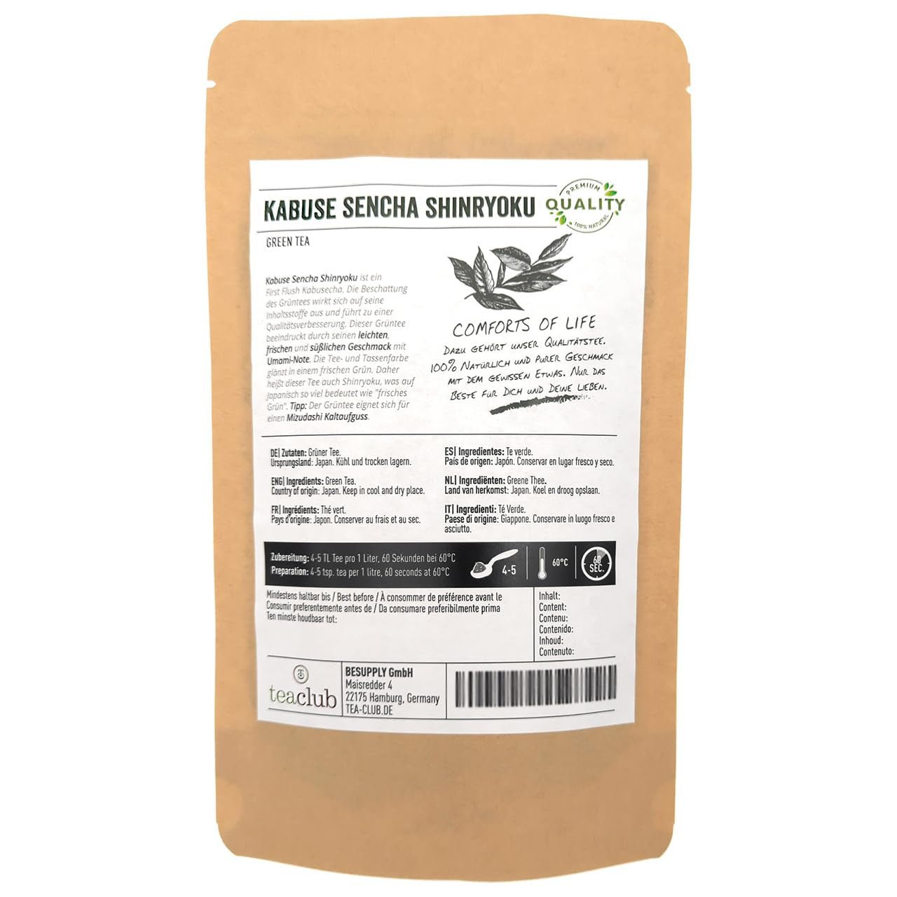 Sencha First Flush Kabusecha Grüntee lose 500g, japanischer Grüntee Kabuse Sencha Shinryoku, japanischer Grüntee Teaclub