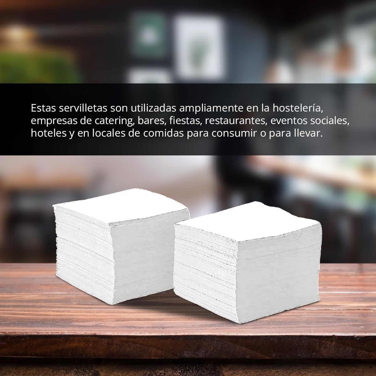300 Stück weiße Cocktail-Papierservietten + Serviettenhalter aus Edelstahl mit Mikropunktstruktur, dick, saugfähig, 10 x 10 cm, zusammengefaltet