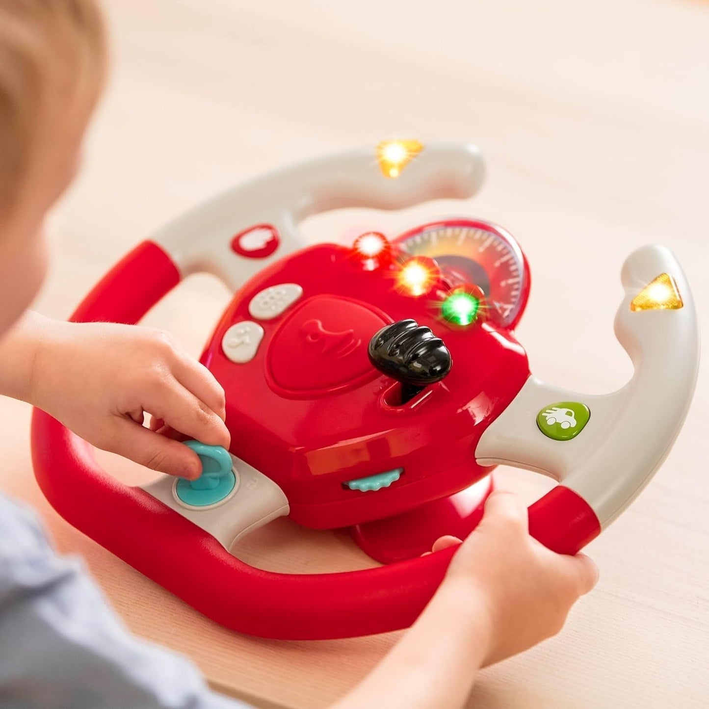 Kunststoff Battat, BT2525Z Interaktives Lenkradspielzeug auch für Reisen und Autofahrten mit Lichtern und Geräuschen für Kinder ab 2 Jahren, Rot, kompatibel mit Autos Bebe Toys Naty Shop