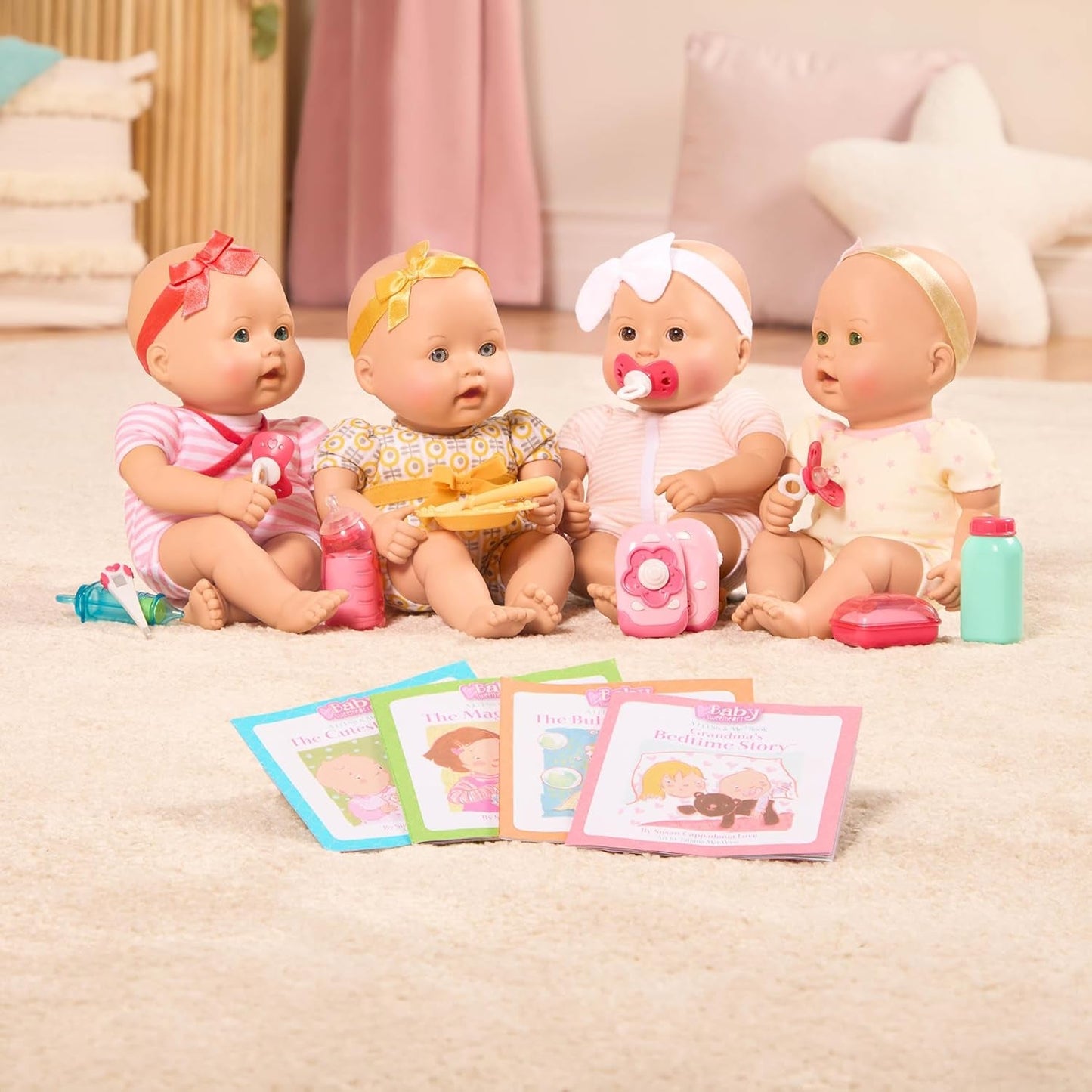 Baby-Sweetheart-Puppe – Schlafenszeit – 31 cm – weicher Körper – Schnuller-Zubehör – Rollenspiel – Spielzeug für Kinder ab 3 Jahren