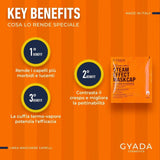 GYADA COSMETICS, Haarmaske aus leichtem und revitalisierendem Material, verleiht Glanz und Geschmeidigkeit, nährende und reparierende Wirkung, mit Thermokappe, auf Basis von Kokosöl und Avocado, 60 ml Naty Shop Haarmaske