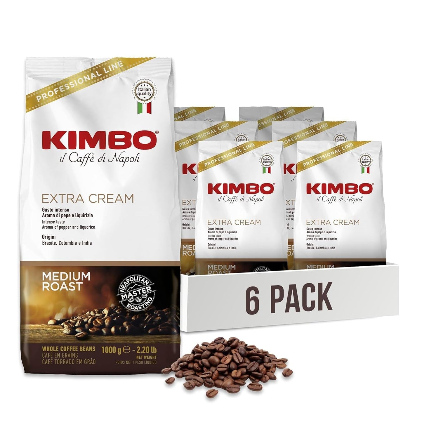 Kimbo Espresso Bar Extra Cream 6 x 1 kg Kaffeebohnen