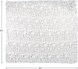 Lavish Home Übergroße gerüschte Kunstfelldecke, 152,4 x 203,2 cm, Jacquard-Kunstfell, Queen-Size-Überwurf für Betten und Sofas, graue Betten und Decken Lavish Home