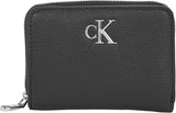 Calvin Klein Damen-Geldbörse Minimal Monogram Zip Around Klein, Schwarz (Schwarz), Einheitsgröße Geldbörse Damen Naty Shop Standardtitel