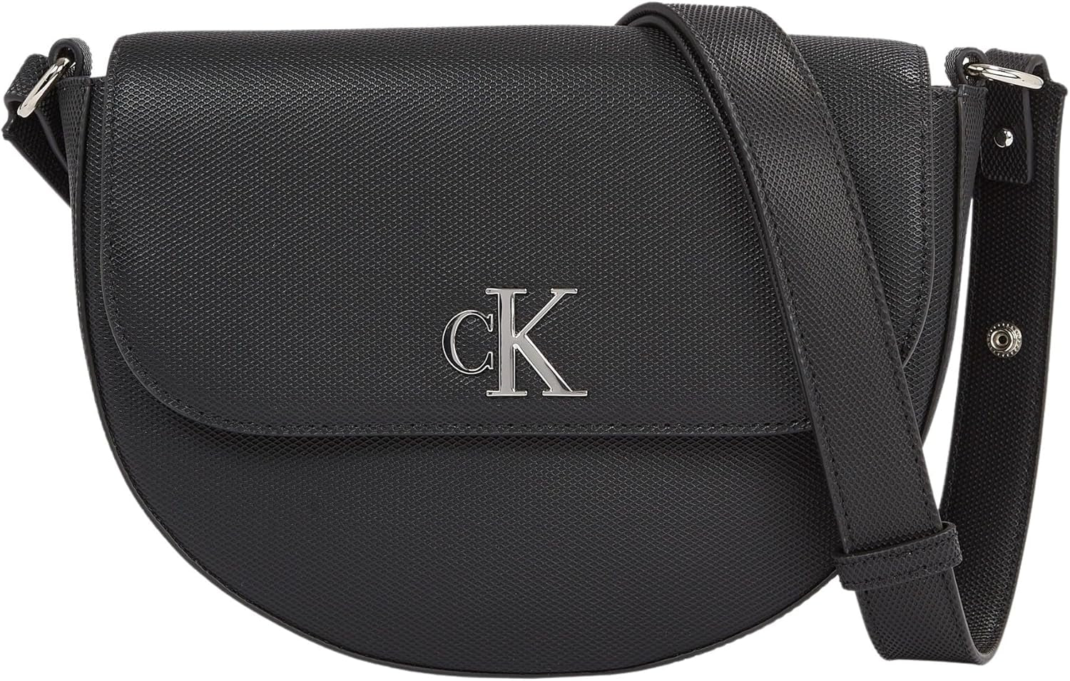 Calvin Klein Jeans Umhängetasche Minimal Monogram Saddle Bag Klein Taschen Damen Naty Shop Schwarz (Schwarz)