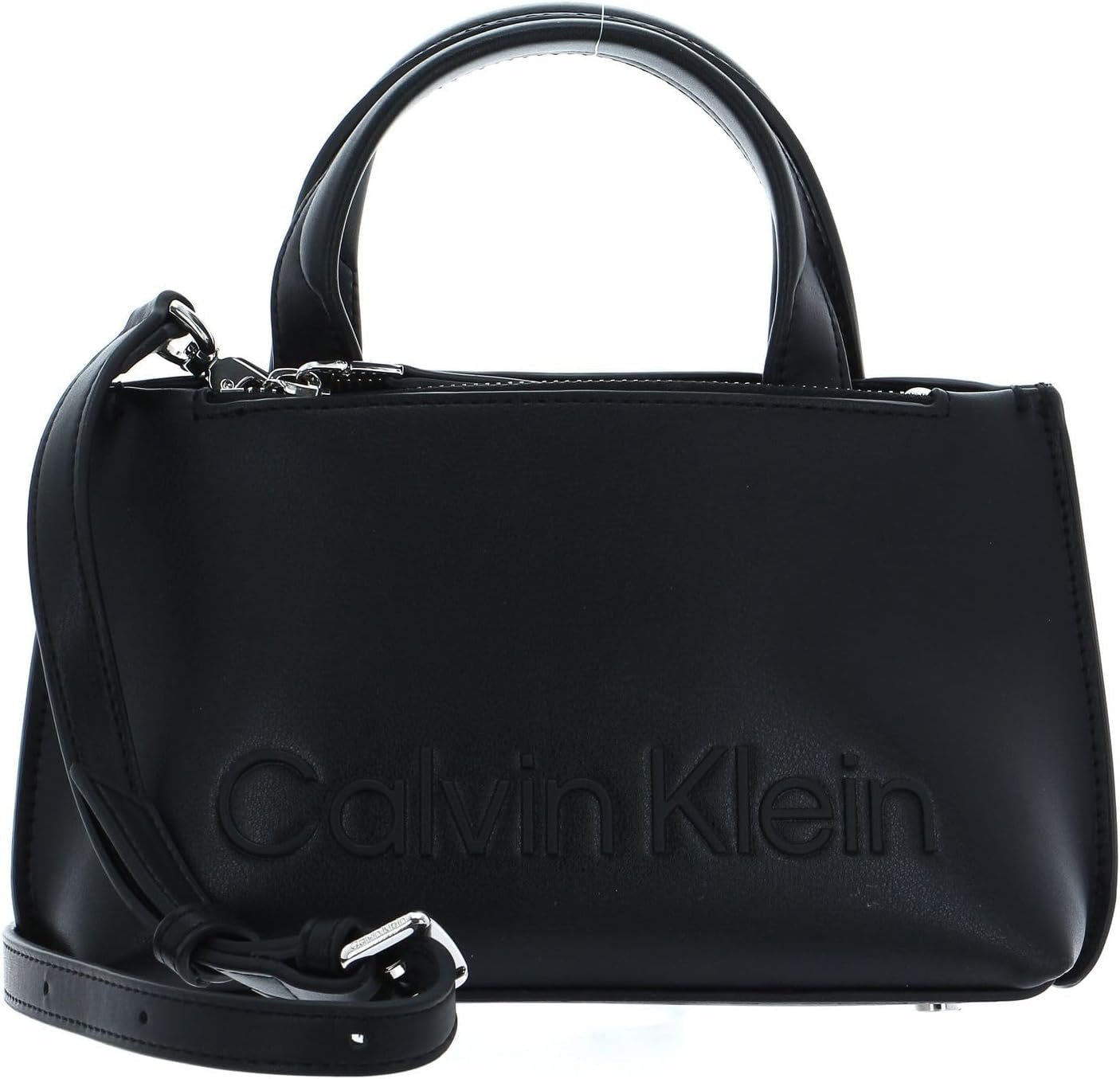 Calvin Klein Damen Ck Set Mini Tote K60k610167 Tragetasche Damen Taschen Naty Shop Schwarz (Ck Black)
