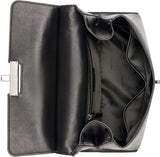 Calvin Klein Turnlock-Umhängetasche für Damen – 2 in 1, veganes Leder, 3 Taschen, Becky Turnlock-Umhängetasche, Schwarz/Silber, Damentaschen, Naty Shop