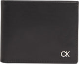 Calvin Klein METAL CK BIFOLD 6CC W/BILL Herren-Geldbörse, Schwarz (Ck Black), OS Herren-Geldbörse Naty Shop Default Title
