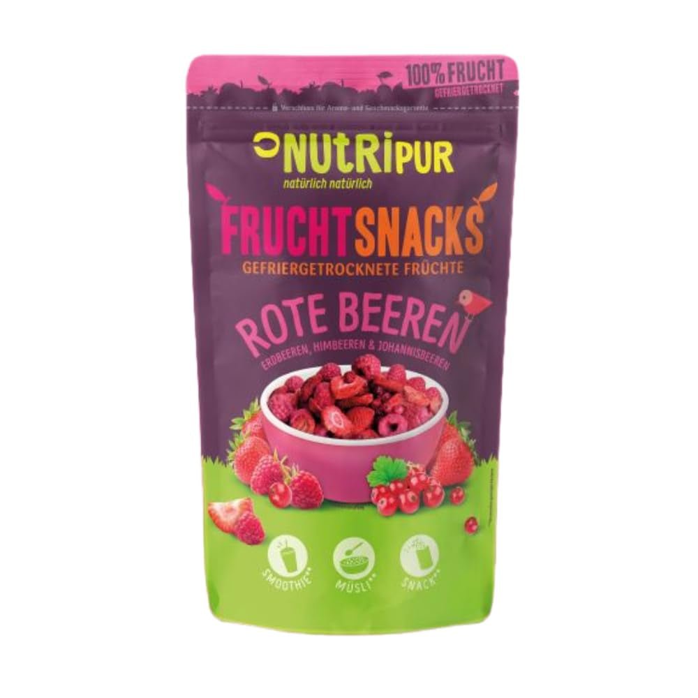 Gefriergetrocknete Erdbeeren 300 g: Ungesüßte getrocknete Erdbeerscheiben – Gefriergetrocknete Erdbeeren mit reiner Frucht, voller Geschmack: Gefriergetrocknete Beeren – NUTRIPUR Trockenfrüchte Naty Shop Dehydrierte Produkte 100 g (1 Stück) Rote Beeren