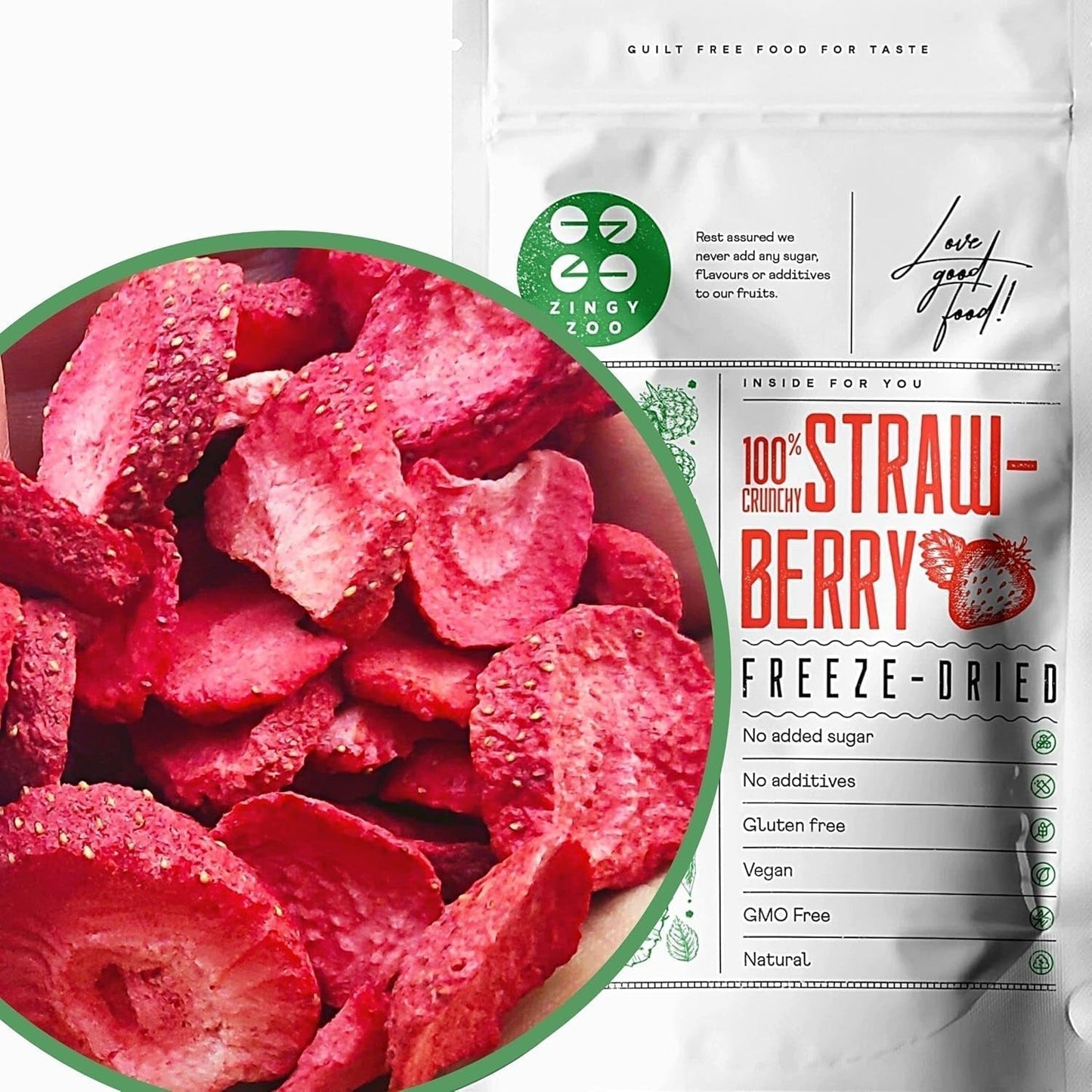 Gefriergetrocknete Erdbeeren | Gefriergetrocknete Früchte Gefriergetrocknet | Trockenfrüchte ohne Zucker Trockenfrüchte | Getrocknete Erdbeeren gefriergetrocknet | Gefriergetrocknete Früchte (90 g) Dehydrierte Produkte Naty Shop 90 g