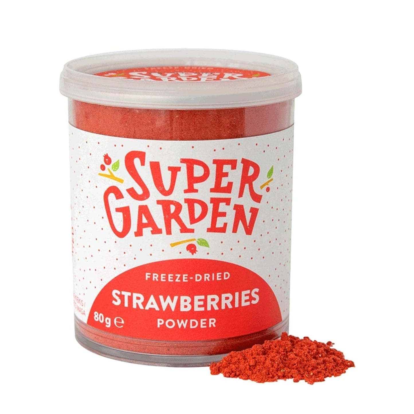 Super Garden Gefriergetrocknete Erdbeeren | Köstliche und 100 % reine gefriergetrocknete Früchte | Ganze getrocknete Erdbeeren für gesunde Snacks oder zum Backen | Gefriergetrocknete Erdbeeren 19g Dehydrierte Produkte Naty Shop Erdbeerpulver
