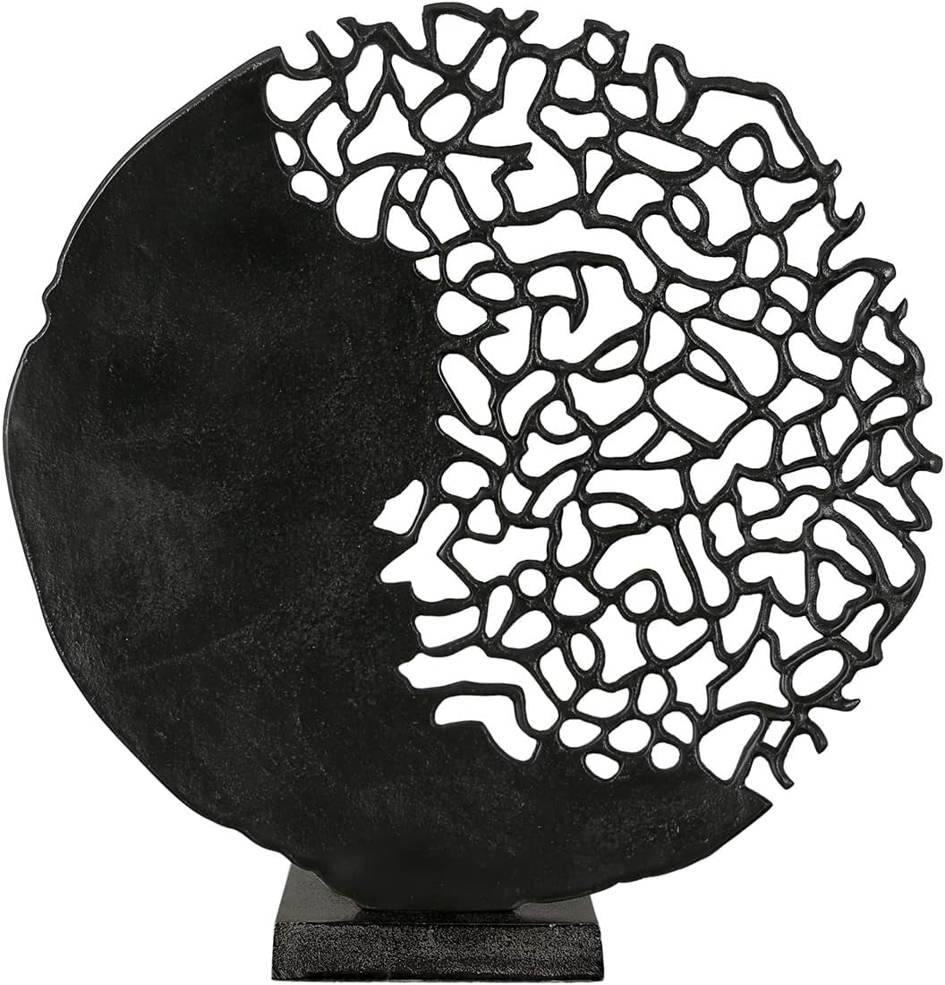 Casablanca modernes Design GILDE Skulptur Osaka schwarz H: 44 cm B: 41 cm T: 10 cm 43491 Statuetten und Skulpturen Naty Shop Schwarz Höhe 44 cm