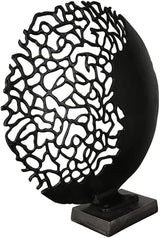 Casablanca modernes Design GILDE Skulptur Osaka schwarz H: 44 cm B: 41 cm T: 10 cm 43491 Statuetten und Skulpturen Naty Shop
