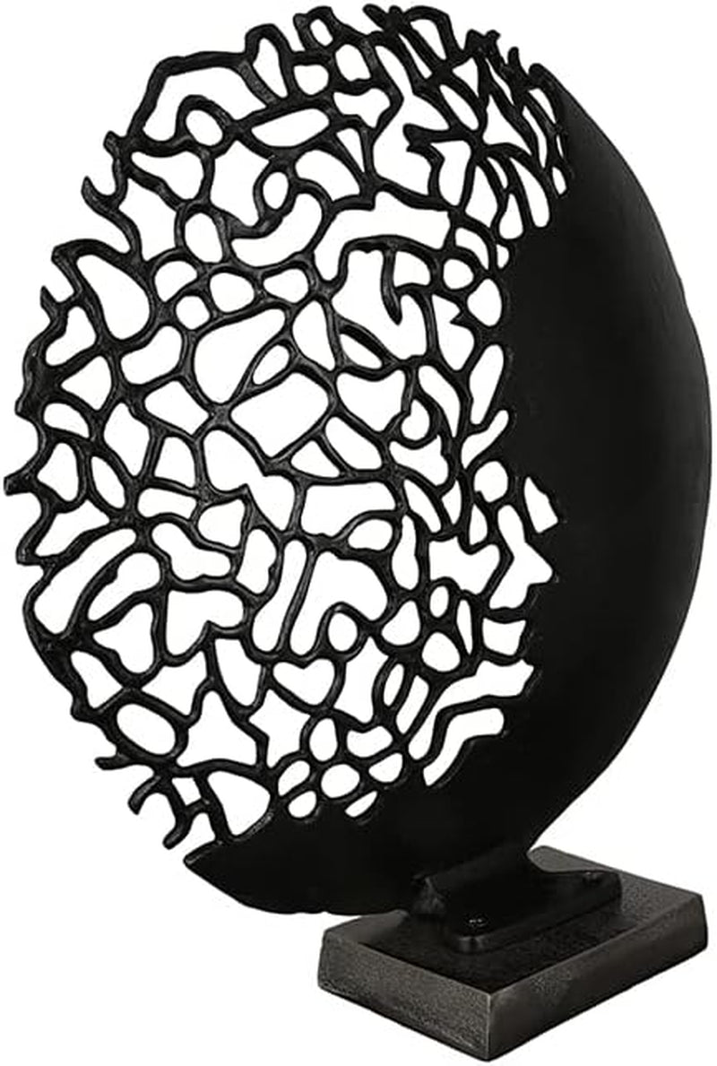 Casablanca modernes Design GILDE Skulptur Osaka schwarz H: 44 cm B: 41 cm T: 10 cm 43491 Statuetten und Skulpturen Naty Shop