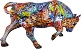 Casablanca dekorative Stier-Tierfigur - aus Kunstharz im Street-Art-Design - Farbe: mehrfarbig Höhe 27 cm Statuetten und Skulpturen Naty Shop Standardtitel