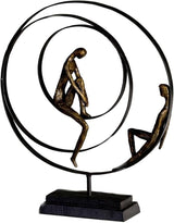 Dekorative Skulpturenfigur von Casablanca - Aus Kunstharz - Modell: Patience - Farben: Bronze Schwarz - Dekoratives Wohnzimmer - Höhe 41 cm Statuetten und Skulpturen Naty Shop Patience