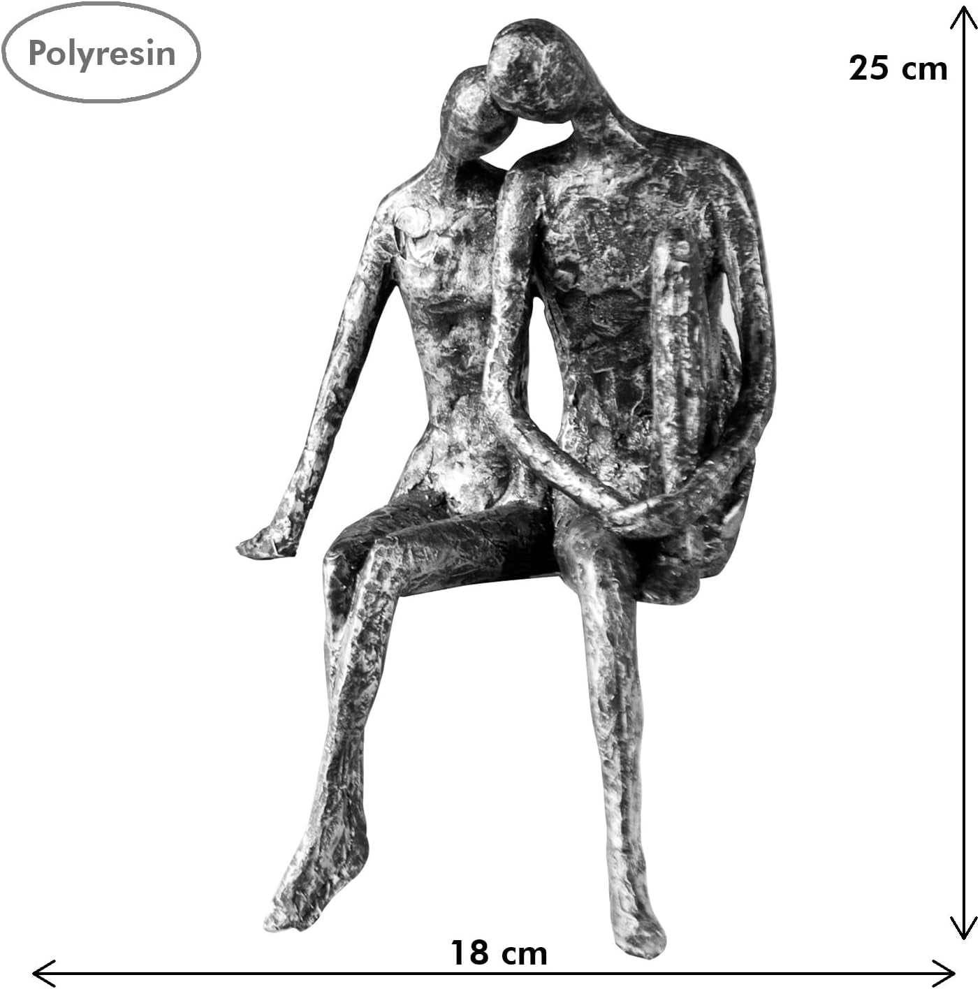 Casablanca Skulptur - Paar Dekofigur - Polyresin - Farbe: Antiksilber Höhe 25 cm Statuetten und Skulpturen Naty Shop