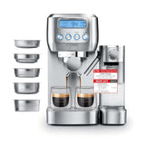CASO EspressoGourmet Crema – Siebträger-Espressomaschine mit Milchaufschäumer, Espresso, Cappuccino, Edelstahl-Siebträger, ULKA 20-bar-Pumpe, Kaffeemaschine, gemahlener Kaffee, ESE-Kapseln