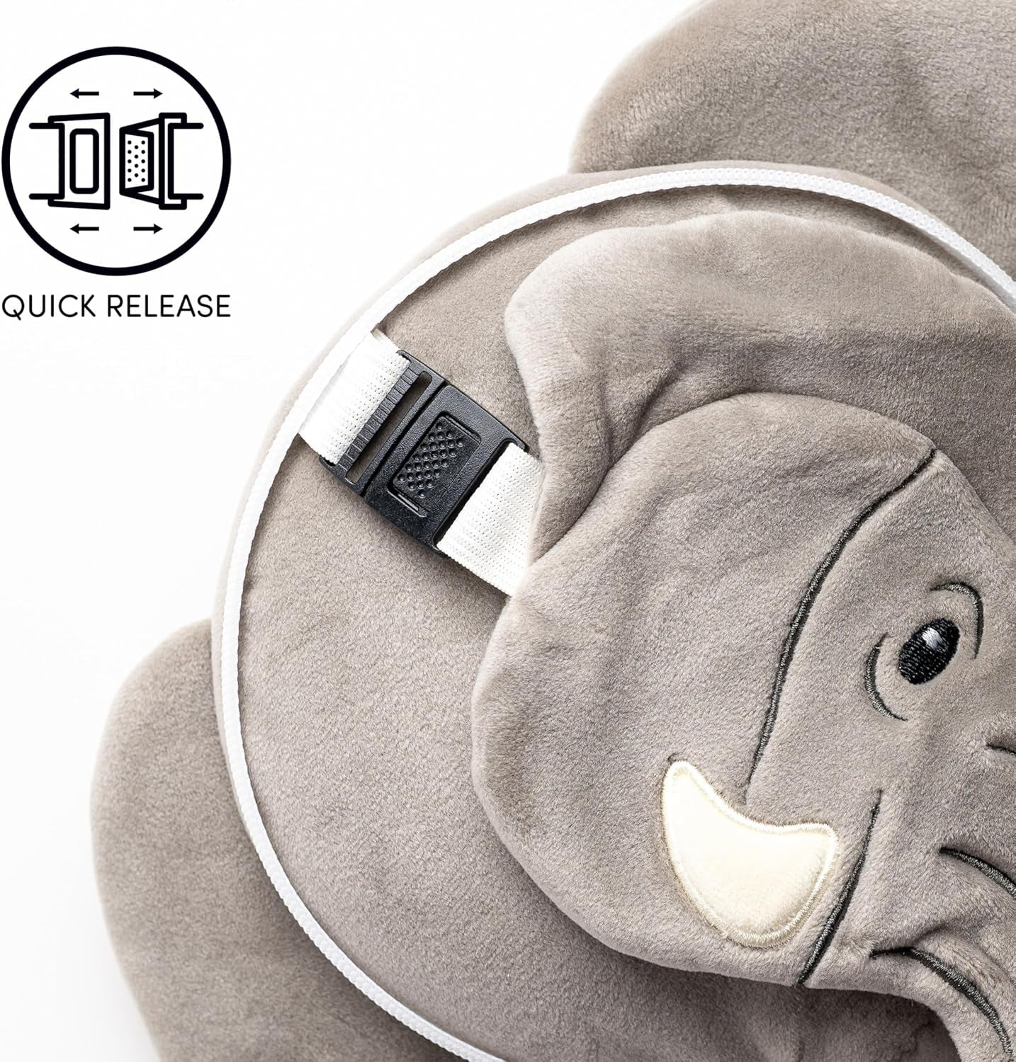 Reisekissen, rund, Plüsch, Elefant und Augenmaske, Unisex, Einheitsgröße, Unisex, Taille Einzigartige Reisekissen Naty Shop