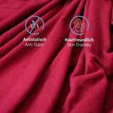 Komfortec-Kuscheldecke 150 x 200 cm, Öko-Tex-zertifizierte flauschige Fleecedecke, warme Sherpa-Decke für das Sofa, dicke Decke für das Sofa, bordeauxrote Betten und Decken. Besuchen Sie den Komfortec-Store