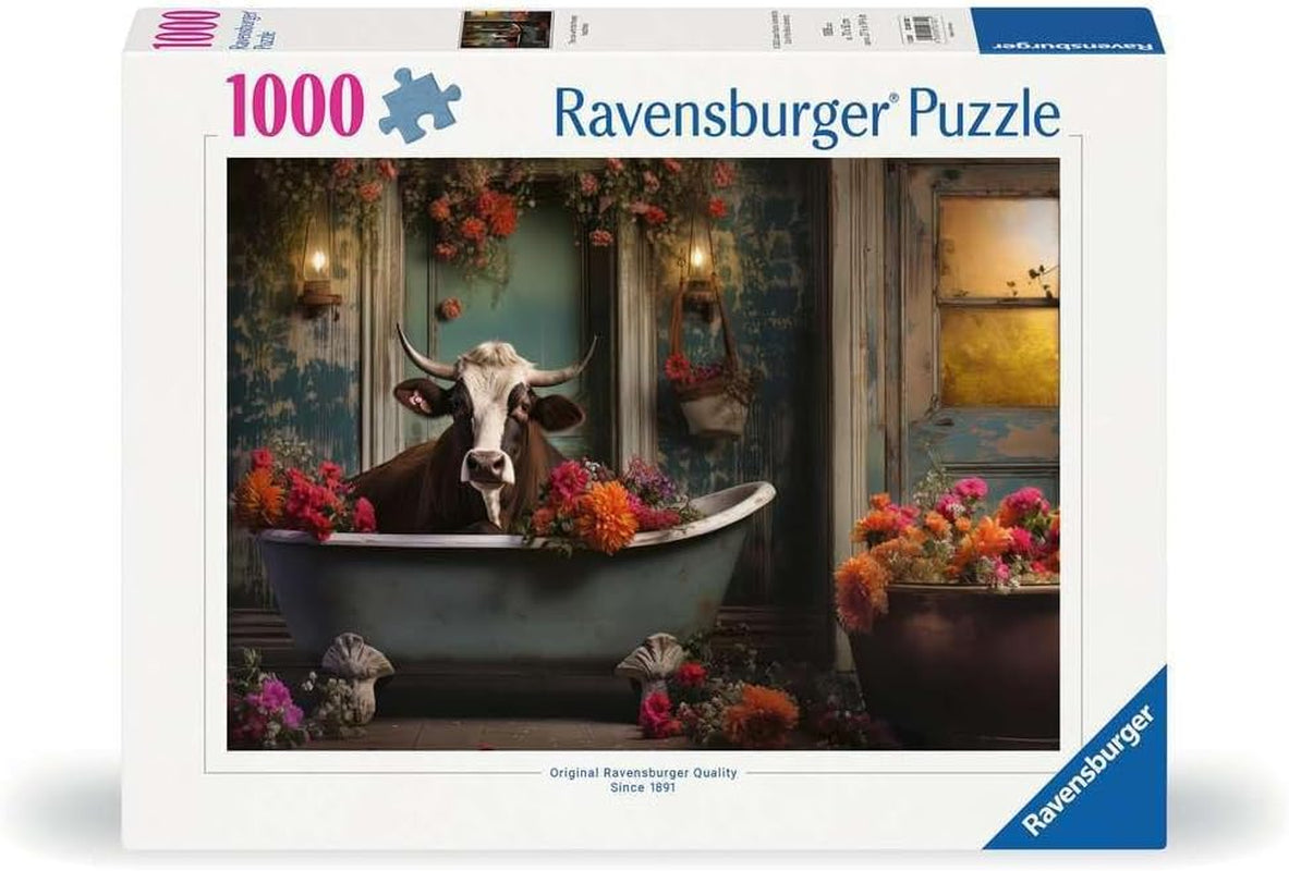 Ravensburger Puzzle 12000782 – Kuh in der Wanne – 1000 Teile Puzzle für Erwachsene und Kinder ab 14 Jahren, Puzzle Naty Shop Standardtitel