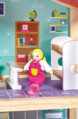 Hape Puppenvilla, 10-Zimmer-Puppenhaus aus Holz, kreatives Rollenspiel inklusive Möbel und Zubehör, Lernspielzeug für Kinder ab 3 Jahren