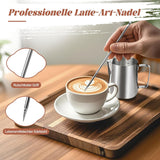 Milchbecher, 350 ml, Milchbecher aus Edelstahl mit Messmarkierung, Barista-Zubehör, Milchbecher für Cappuccino, Espresso, Latte Art, Kaffeeliebhaber, Silber, 355 ml
