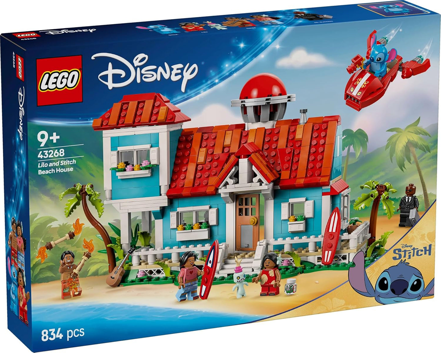 LEGO® Disney Beach House aus „Lilo und Stitch“ – Bauspielzeug mit 6 Zimmern, Observatorium, Raumschiff und 5 Minifiguren – Geburtstagsgeschenk für Mädchen und Jungen ab 9 Jahren und Fans 43268 Besuche den LEGO-Store Bausets