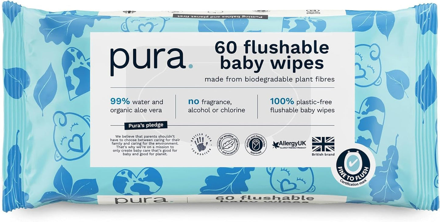 Umweltfreundliche Einweg-Babytücher für empfindliche Babyhaut, 70 Tücher (1 Packung), 99 % Wasser, 100 % plastikfrei, für empfindliche Haut, die zu Ekzemen neigt, bei Neugeborenen, biologisch abbaubar, vegan