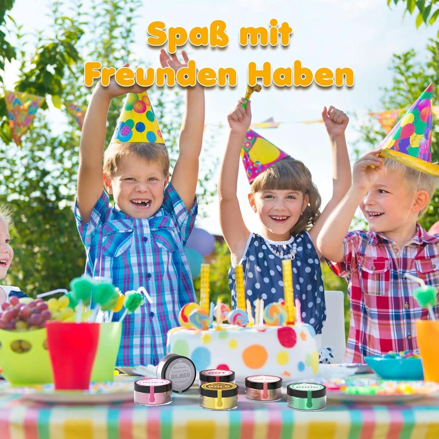 Essbarer Glitzer, Set mit 6 Farbtönen, 5 Gramm Glitter Naty Shop