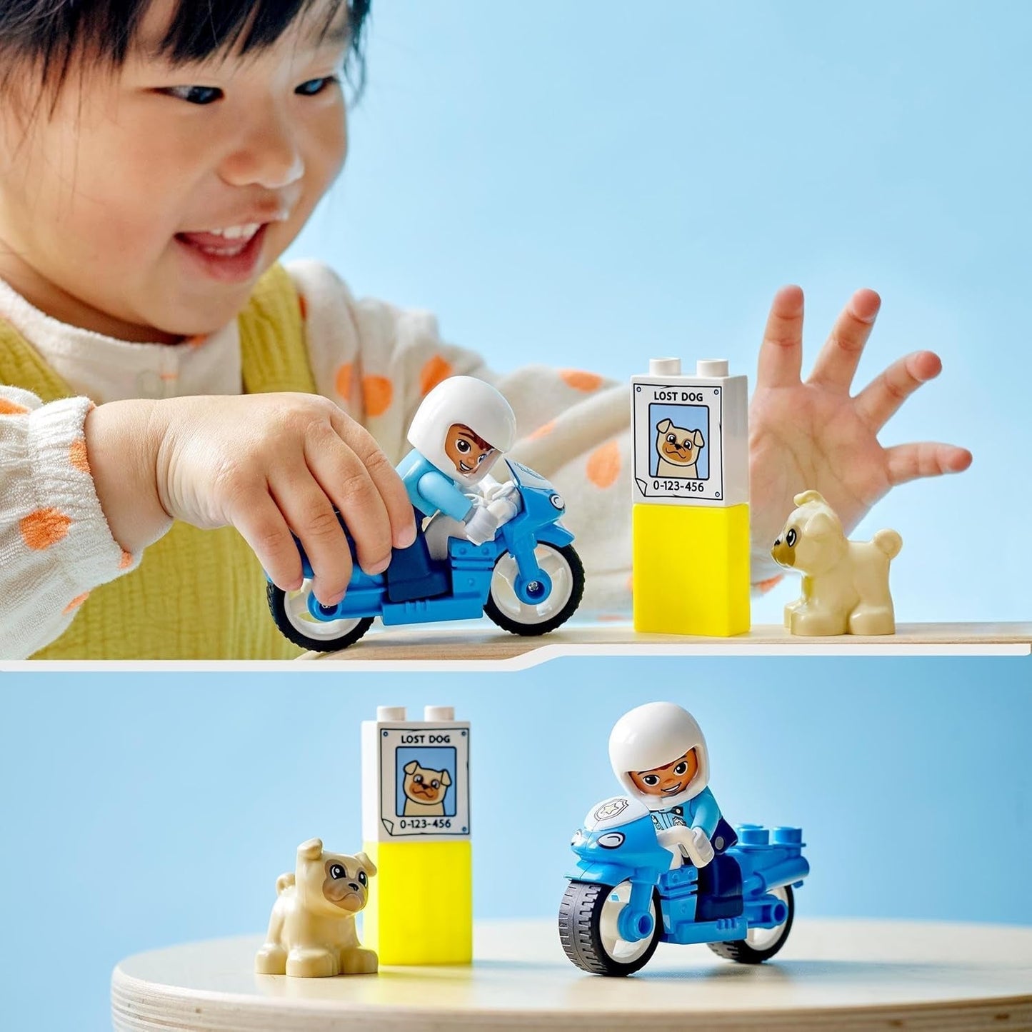 LEGO 10967 DUPLO Polizeimotorrad, Polizeispielzeug für Kleinkinder ab 2 Jahren, Ideales Spielzeug für die motorischen Fähigkeiten von Babys, Spielzeugmotorrad Bausets Besuchen Sie den LEGO-Store