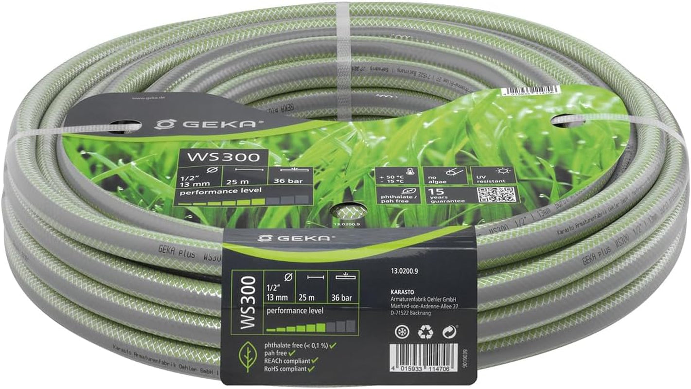 plus Wasserschlauch WS400 (Länge ca. 25 Meter, 5-lagiger Schlauchaufbau, hochwertige Materialien, druckfest und formstabil) 13.0210.9