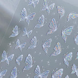 Aurora Muschel Schmetterling Nagelsticker Weiß Schmetterlinge Nail Sticker Gelee Relief Butterfly Nagelaufkleber Y2K Butterflies Nagel Sticker Nägel Nageldesign Nagel Zubehör Nail Art Sticker Nailart
