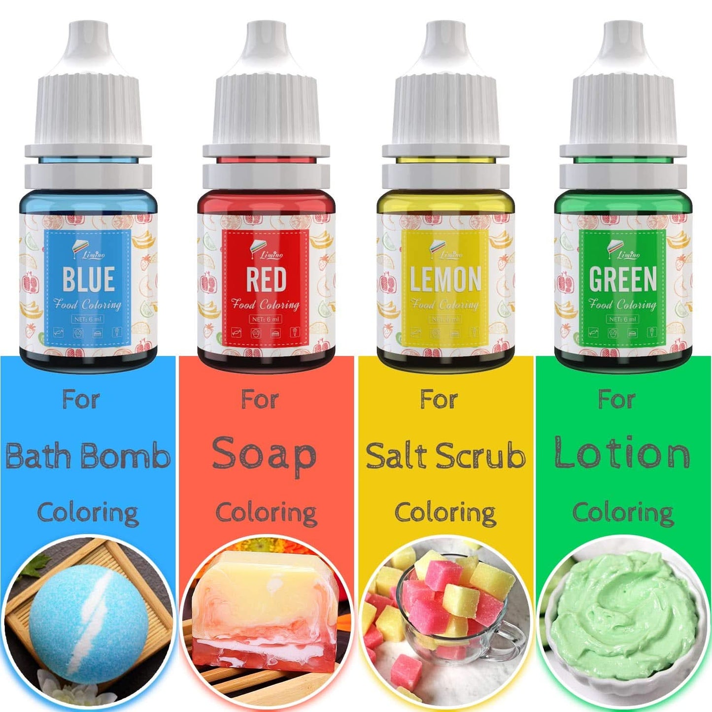 Set mit 12 Lebensmittelfarben x 6 ml, Naty Shop-Flüssigkeit