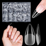 Kurze künstliche Nägel, 500 Stück, weiche Gel-Nagelspitzen mit vollständiger Abdeckung für Gelnägel, 12 Größen, vorpolierte Nagelspitzen für Gelnägel, kurze künstliche Nägel, Sargnagelverlängerungen mit Box