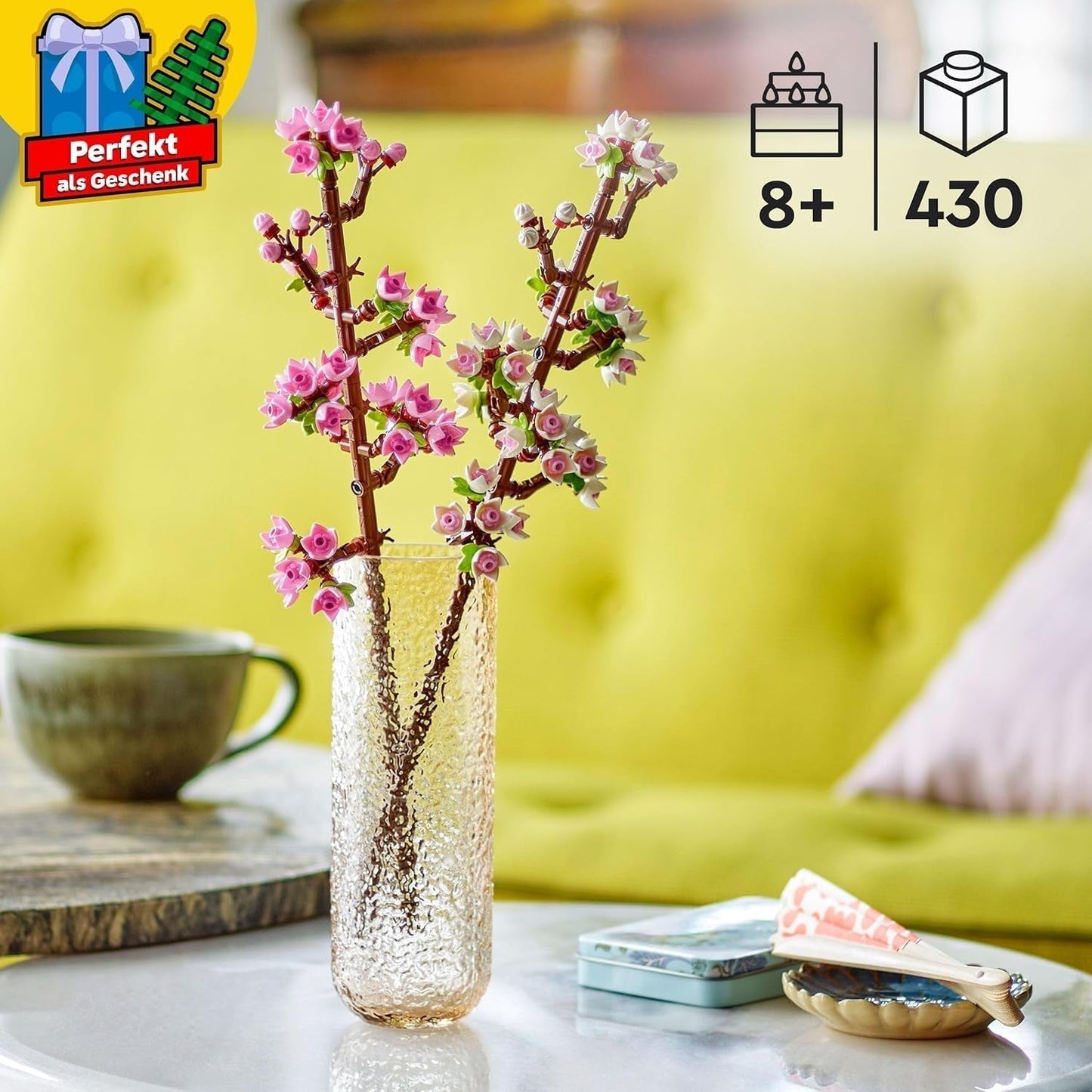 LEGO Botanicals Kirschblüten – Künstliche Blumen zum Bauen – Schreibtischdekorationen für Kinder – Blumenstrauß zum Ausstellen – Geschenk für Frauen und Männer ab 8 Jahren – Botany Collection 40725 Bausätze Besuchen Sie den LEGO-Store