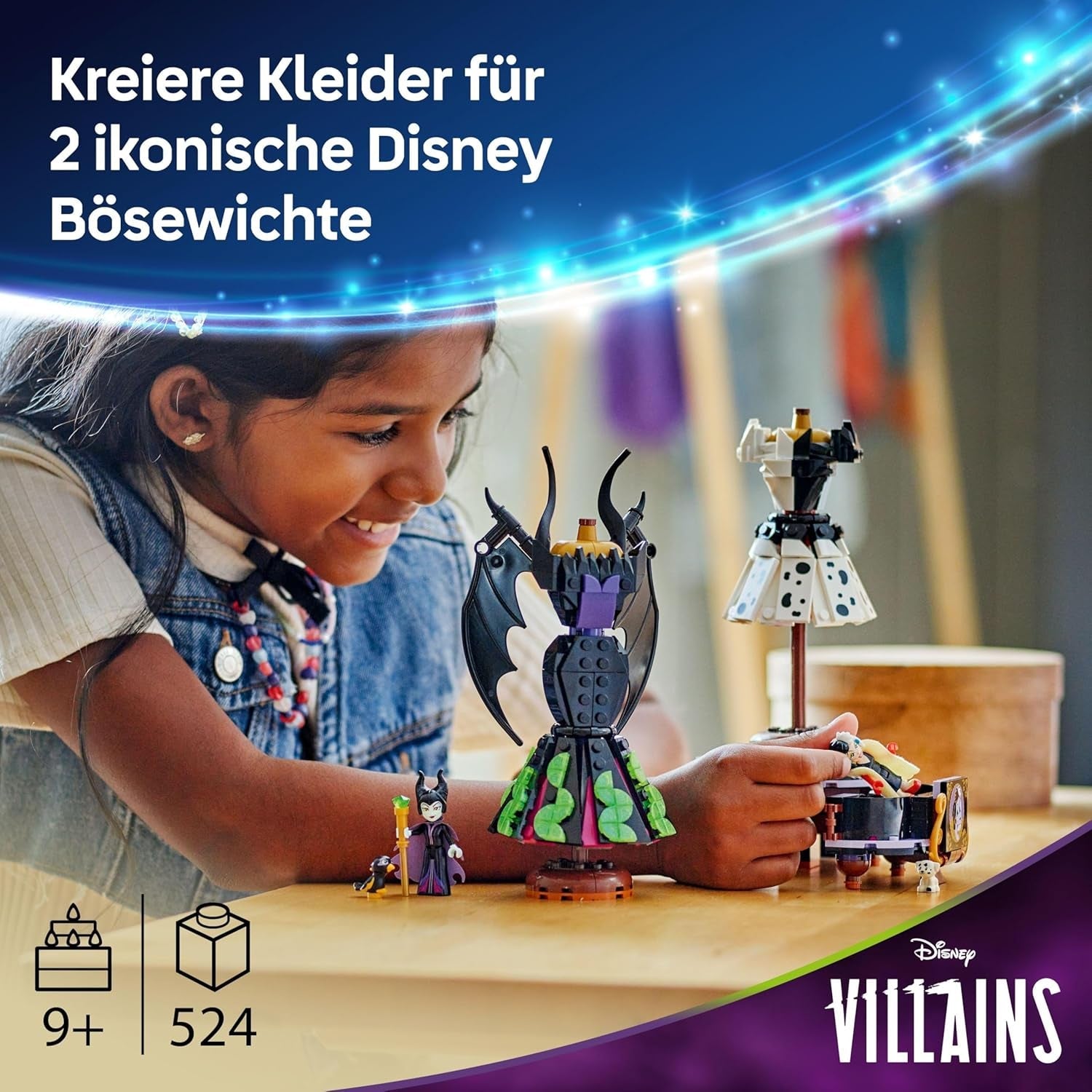 LEGO® Disney Villains The Dresses Of Maleficent And Cruella De Vil – Spielzeug für Jungen und Mädchen ab 9 Jahren – Inkl. 2 Minipuppen und 2 Tierfiguren – Geburtstagsgeschenk für Fans 43262 Bausets Besuchen Sie den LEGO-Store